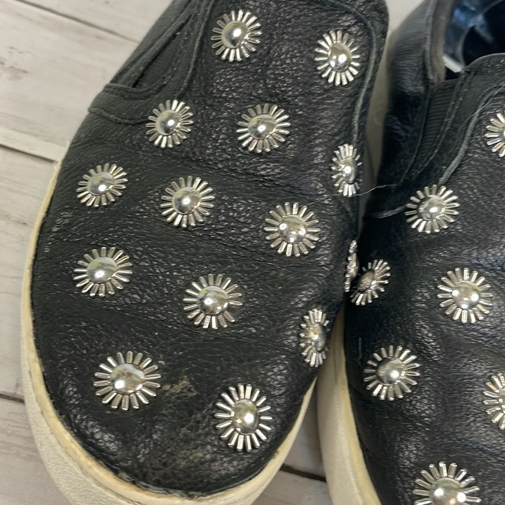 Michael Kors Studded Black Leather Leo Slip On Sneakers
